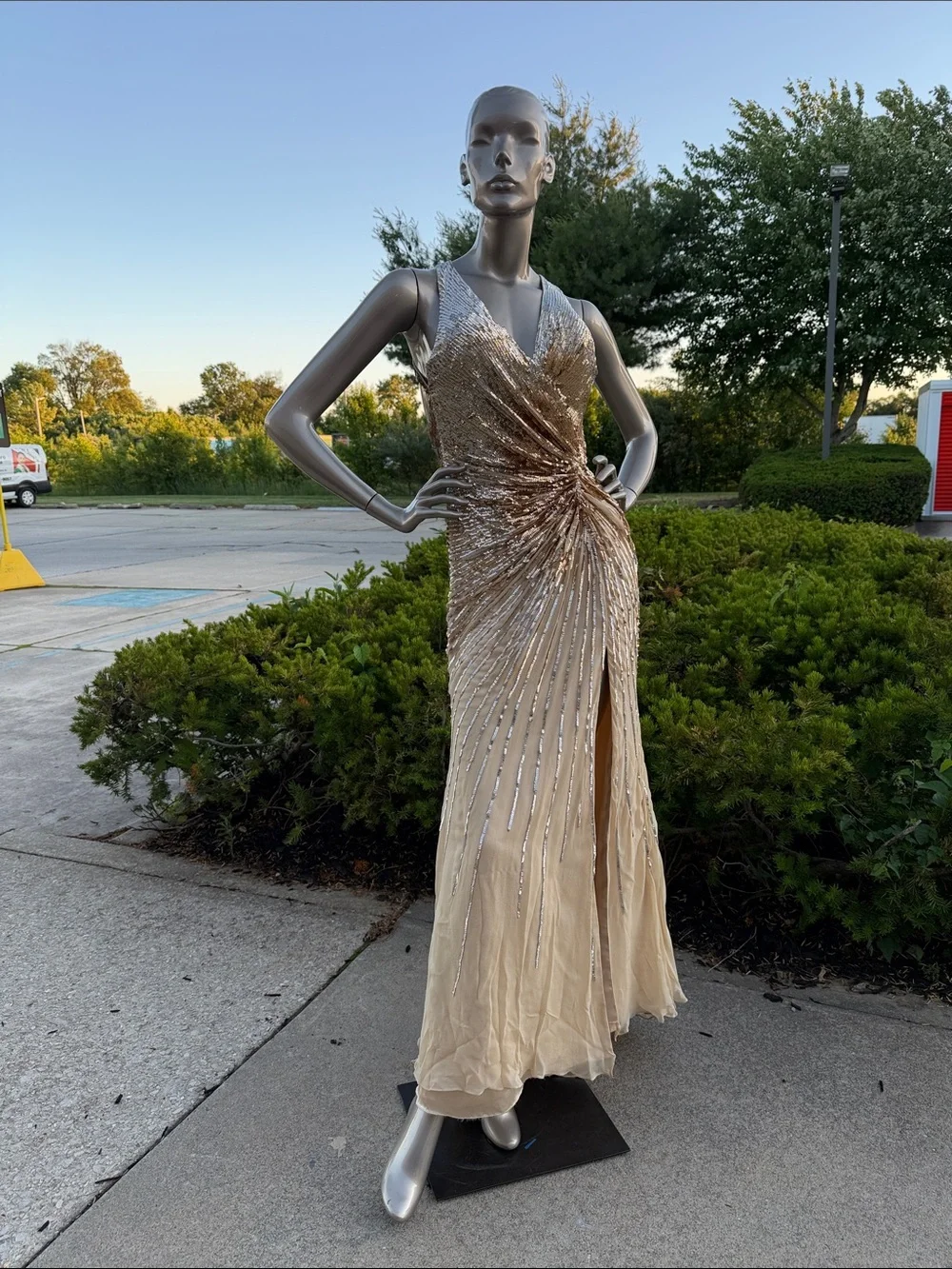 terani couture champagne dress Terani Couture 232M1571 Champagne 20 Sale The Dress Outlet